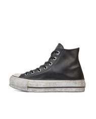 SNEAKERS CONVERSE DONNA  CHUCK TAYLOR HI LIFT LEATHER BLACK  SMOKE  