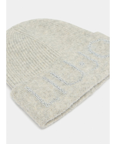 BERRETTO LIU JO DONNA BEANIE CON LOGO LUREX BIANCO LANA 2F5020 M0300 10701