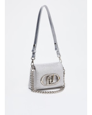 BORSA TRACOLLA LIU JO DONNA ECS S LA PUFFY GRIGIO CON STRASS 19X5X9CM AF4269 J4638 X0632