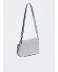 BORSA TRACOLLA LIU JO DONNA ECS S LA PUFFY GRIGIO CON STRASS 19X5X9CM AF4269 J4638 X0632