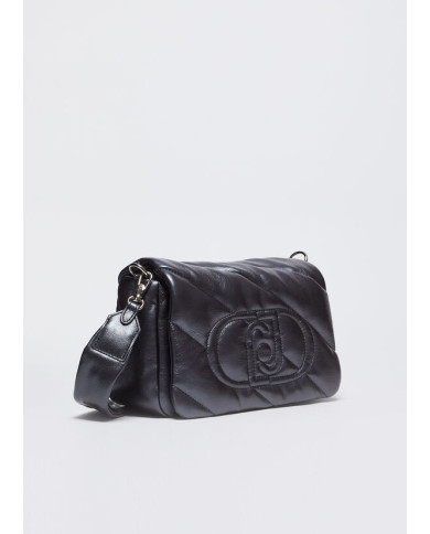 BORSA TRACOLLA LIU JO DONNA GLOSSY MATELASSE' ANTRACITE 30X11X17CM AF4137 E0022 04020