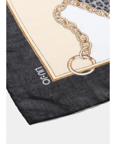 FOULARD  LIU JO DONNA CHAIN ANIM BLACK 120X120CM 2F5074 T0300 22222