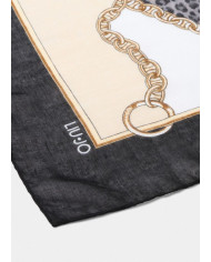 FOULARD  LIU JO DONNA CHAIN ANIM BLACK 120X120CM 2F5074 T0300 22222