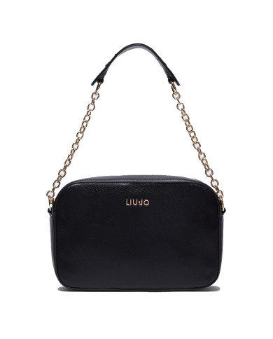 BORSA LIU JO DONNA TRACOLLA NERA CON LOGO 22X7X16CM AA4093 E0037 22222
