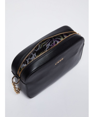 BORSA LIU JO DONNA TRACOLLA NERA CON LOGO 22X7X16CM AA4093 E0037 22222