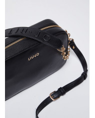 BORSA LIU JO DONNA TRACOLLA NERA CON LOGO 22X7X16CM AA4093 E0037 22222