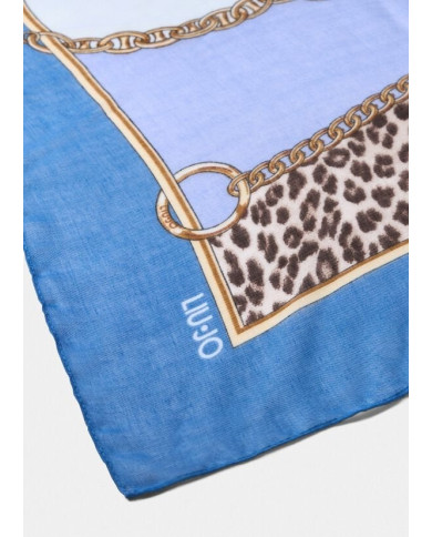 FOULARD  LIU JO DONNA CHAIN ANIM LIGHT DENIM 120X120CM 2F5074 T0300 74015