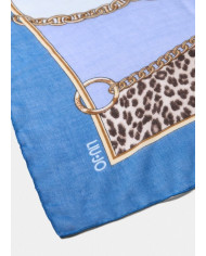 FOULARD  LIU JO DONNA CHAIN ANIM LIGHT DENIM 120X120CM 2F5074 T0300 74015