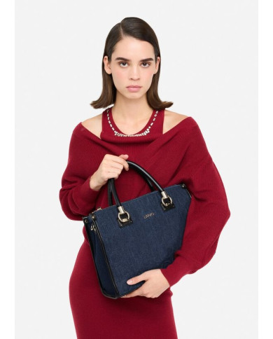 BORSA LIU JO DONNA M SATCHEL DRESS BLUE 34x15x26CM AF5008 D0001 94024
