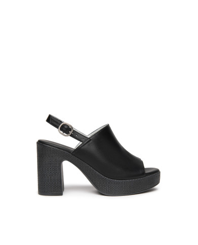 SANDALO CON TACCO NEROGIARDINI DONNA TAMIGI NERO PU.MONOD.MEDA NERO TACCO 6 CM E617012D/100