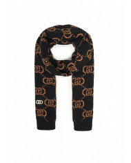 SCIARPA LIU JO DONNA MONOGRAM NERO/CAMMELLO 45X170 2F5004 M0300 09N37