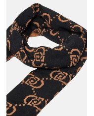 SCIARPA LIU JO DONNA MONOGRAM NERO/CAMMELLO 45X170 2F5004 M0300 09N37