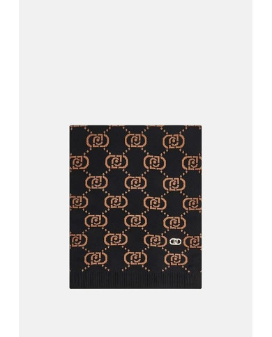 SCIARPA LIU JO DONNA MONOGRAM NERO/CAMMELLO 45X170 2F5004 M0300 09N37