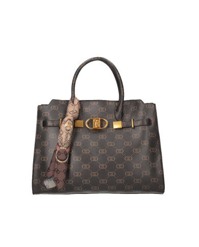 BORSA LIU JO DONNA L SACHEL NERO/LOGO 40X30X15CM AF4293 E0503 U9059