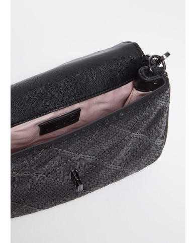 BORSA LIU JO DONNA TRACOLLA CON PAILLETTES BLACK 24X3X14CM AF4224 T5564 22222