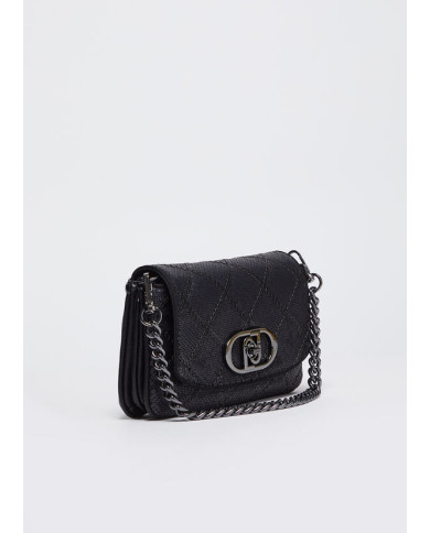 BORSA LIU JO DONNA TRACOLLA CON PAILLETTES BLACK 24X3X14CM AF4224 T5564 22222