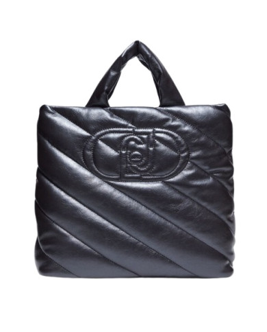 BORSA LIU JO DONNA SHOPPING BAG GLOSSY MATELASSE' ANTRACITE 36X14X44CM