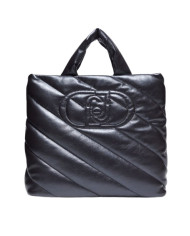 BORSA LIU JO DONNA SHOPPING BAG GLOSSY MATELASSE' ANTRACITE 36X14X44CM