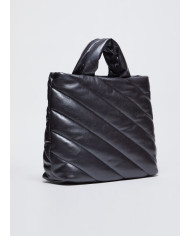 BORSA LIU JO DONNA SHOPPING BAG GLOSSY MATELASSE' ANTRACITE 36X14X44CM