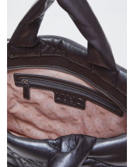 BORSA LIU JO DONNA SHOPPING BAG GLOSSY MATELASSE' ANTRACITE 36X14X44CM