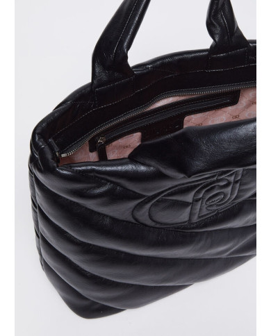 BORSA LIU JO DONNA SHOPPING BAG GLOSSY MATELASSE' BLACK 36X14X44CM AF4139 E0022 22222