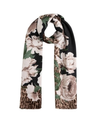 FOULARD  LIU JO DONNA STOLA FLOWER ANIMALIER BLACK 70X180 2F5077 T0300 22222