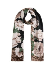 FOULARD  LIU JO DONNA STOLA FLOWER ANIMALIER BLACK 70X180 2F5077 T0300 22222
