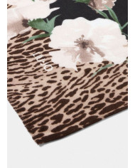 FOULARD  LIU JO DONNA STOLA FLOWER ANIMALIER BLACK 70X180 2F5077 T0300 22222