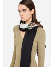 FOULARD  LIU JO DONNA STOLA FLOWER ANIMALIER BLACK 70X180 2F5077 T0300 22222