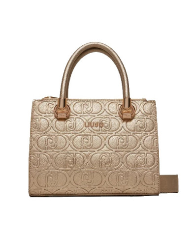 BORSA LIU JO DONNA A MANO CON LOGO EFFETTO BOTTOLATO GOLD 30X15X21CM AA4155 E0003 00529