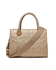 BORSA LIU JO DONNA A MANO CON LOGO EFFETTO BOTTOLATO GOLD 30X15X21CM AA4155 E0003 00529