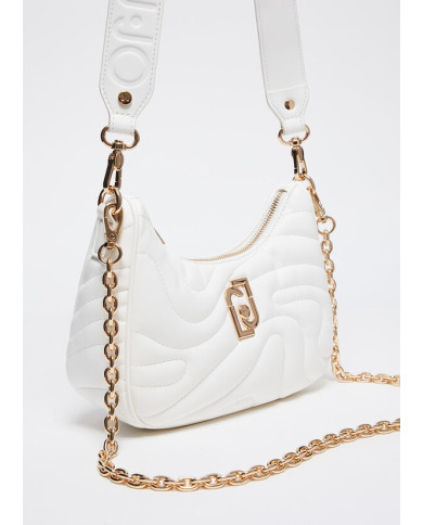 BORSA LIU JO DONNA A TRACOLLA BIANCO OFF WHITE EFFETTO NAPPA 23X7X18CM AA4182 E0036 01065