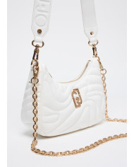 BORSA LIU JO DONNA A TRACOLLA BIANCO OFF WHITE EFFETTO NAPPA 23X7X18CM AA4182 E0036 01065