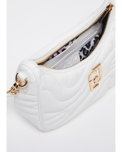 BORSA LIU JO DONNA A TRACOLLA BIANCO OFF WHITE EFFETTO NAPPA 23X7X18CM AA4182 E0036 01065