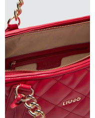 BORSA LIU JO DONNA L TOTE ROSSO POMPEIANO MATELASSE CON CHARM 44X13X22CMAA5132 E0015 X0644