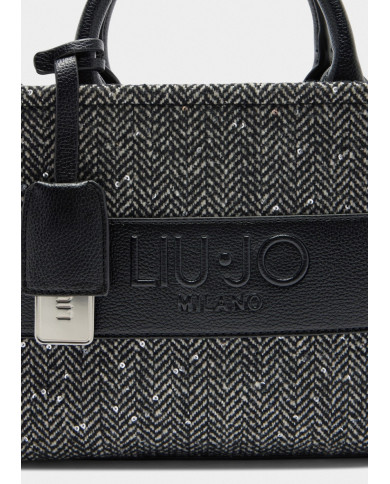 BORSA LIU JO DONNA S TOTE BLACK CON PAILETTES 25X11X25CM AF5192 T9112 22222