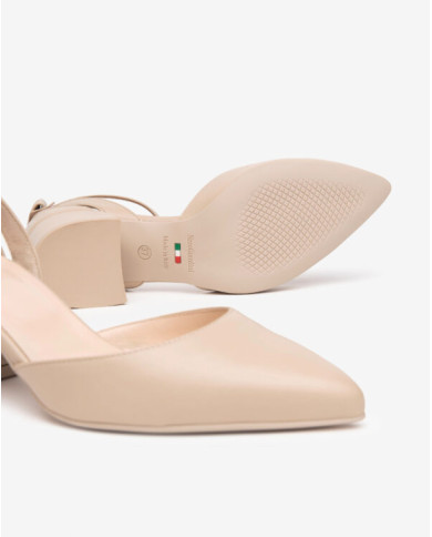 DECOLLETE' NEROGIARDINI DONNA NAPPA PANDORA LINO TPU TENNA NATURALE TACCO 5CM E512350D/453