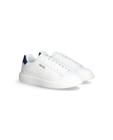 SNEAKERS LIU JO UOMO BIG 01 - SNEAKER LEATHER WHITE/BLUE 7B4027PX474S1018