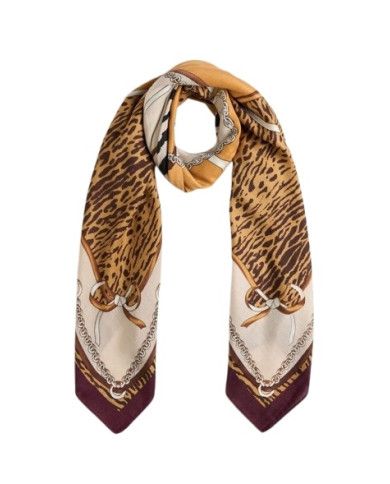 Foulard FOULARD RIBBON ANIMALIER 120X120 NATURALE