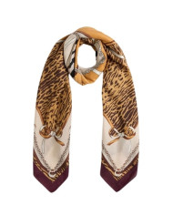 Foulard FOULARD RIBBON ANIMALIER 120X120 NATURALE