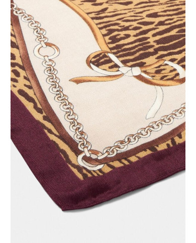 Foulard FOULARD RIBBON ANIMALIER 120X120 NATURALE