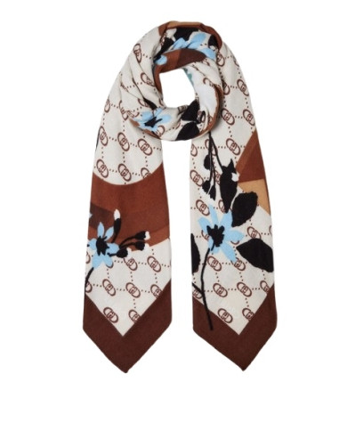 FOULARD LIU JO DOMMA FLOWERY CON LOGO NATURALE 2F4097 T0300 00005