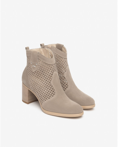 TRONCHETTI NEROGIARDINI DONNA VELOUR CRETA VELOUR CRETA TR CAPUA BEIGE TACCO 7CM E615110D/451