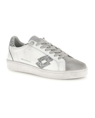 SNEAKERS LOTTO DONNA AUTOGRAPH GLITTER W LEGGENDA WHITE/SILVER METAL 2/MUSHROOM GRAY 223667 9MV