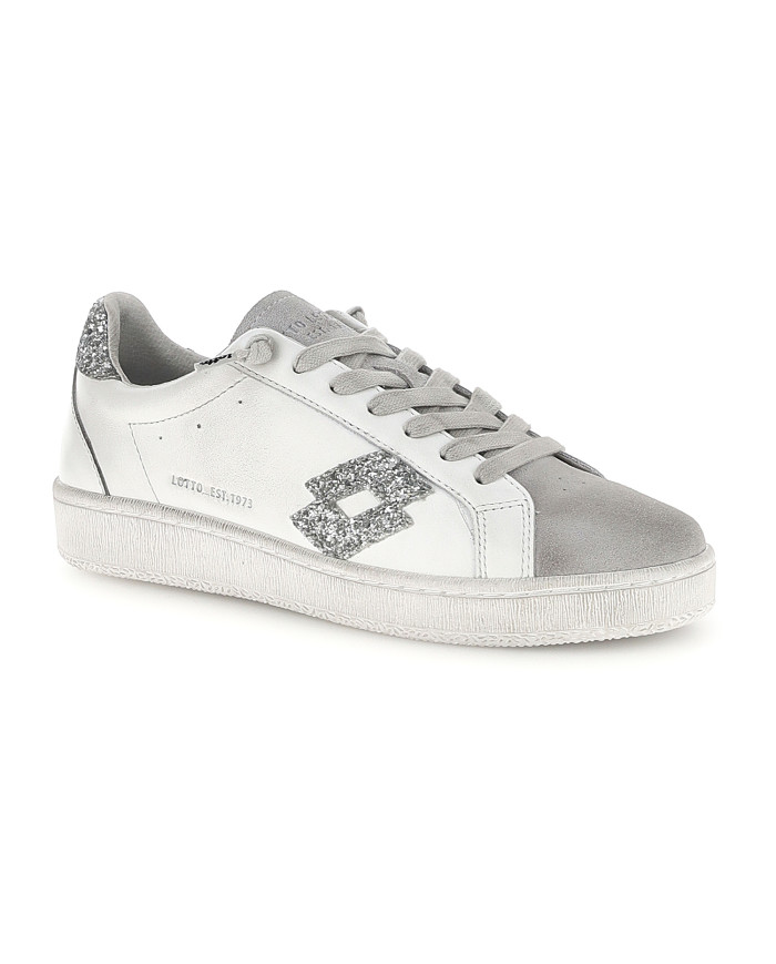 SNEAKERS LOTTO DONNA AUTOGRAPH GLITTER W LEGGENDA WHITE/SILVER METAL 2/MUSHROOM GRAY 223667 9MV