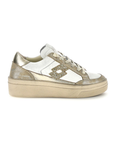 SNEAKERS LOTTO DONNA BACK LAMINATED W LEGGENDA WHITE/GOLDEN ALMOND/LIGHT PLATINO 223675 EG0