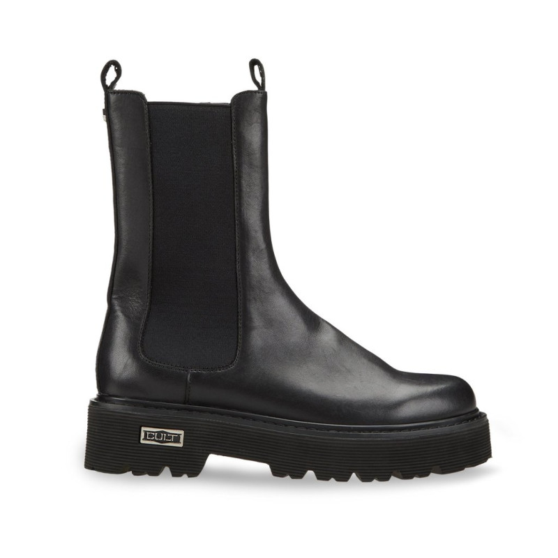 Anfibio Cult Slash 3267 High Beatle W Leather/elastic Black Donna Nero