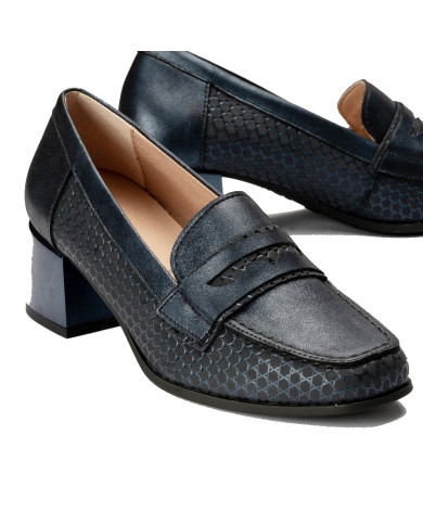 MOCASSINO PITILLOS DONNA MIELE LAMINATO BLU MARLEY 5065 MARIN
