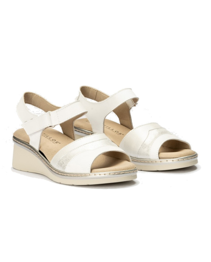 SANDALO CON ZEPPA PITILLOS DONNA STOCCOLMA BLANCO MARLEY TRESOR 5041 BLANCO