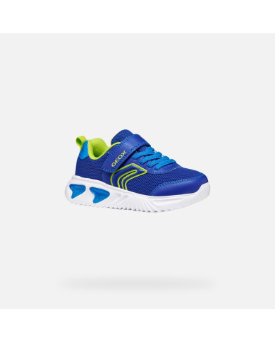 SNEAKERS GEOX BAMBINO JUNIOR J ASSISTER B. C - MESH+DBK STA ROYAL/LIME J45DZC 014CE C4344